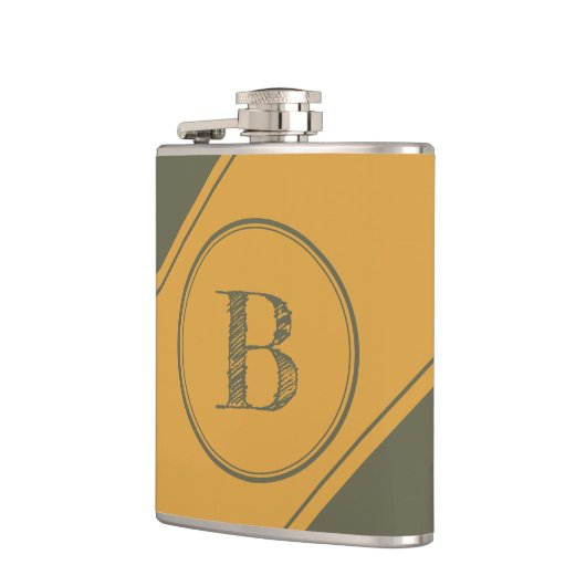 Monogram Geometrisch Diagonaal Mango Moss Green Heupfles (Links)