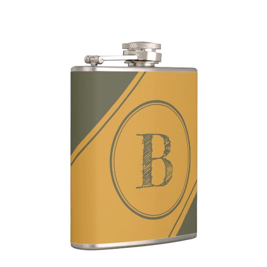 Monogram Geometrisch Diagonaal Mango Moss Green Heupfles (Rechts)