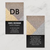 Monogram geometrisch hedendaags patroon visitekaartje (Voorkant / Achterkant)