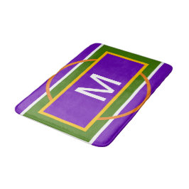 Monogram Geometrisch Helder Paars Geel Oranje   Badmat