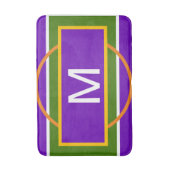Monogram Geometrisch Helder Paars Geel Oranje Badmat (Voorkant Verticaal)