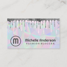 Monogram | Geometrisch holografisch | Glitter Drip