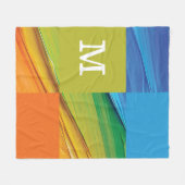 Monogram geometrisch kleurrijk ontwerp fleece deken (Voorkant (Horizontaal))