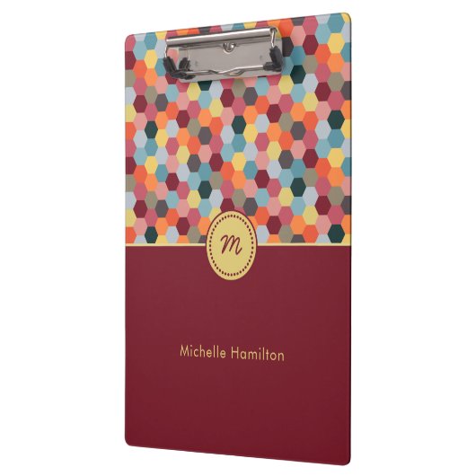 Monogram Geometrisch Matig Hexagon Klembord (Links)