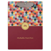 Monogram Geometrisch Matig Hexagon Klembord (Voorkant)