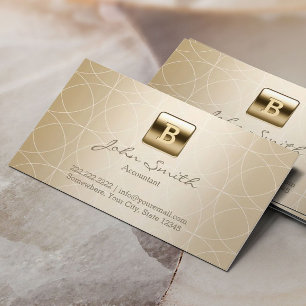 Monogram Geometrisch Modern Goud Accountant Visitekaartje