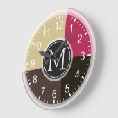 Monogram Geometrisch Modern Retro Colorful Grote Klok (Hoek)