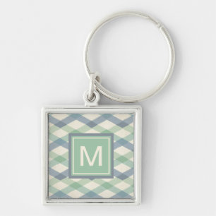 Monogram   Geometrisch pasteipatroon Sleutelhanger