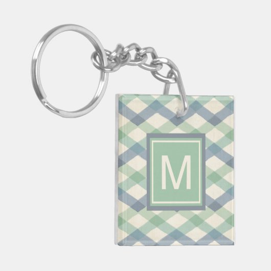 Monogram | Geometrisch pasteipatroon Sleutelhanger (Voorkant Links)