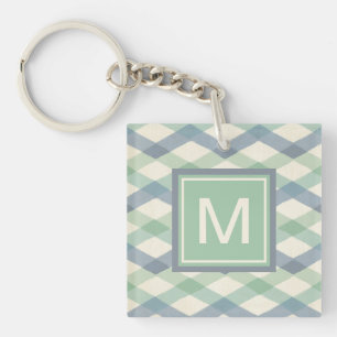 Monogram   Geometrisch pasteipatroon Sleutelhanger