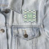 Monogram | Geometrisch pasteipatroon Vierkante Button 5,1 Cm (In situ)