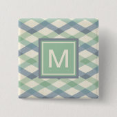 Monogram | Geometrisch pasteipatroon Vierkante Button 5,1 Cm (Voorkant)