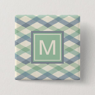 Monogram   Geometrisch pasteipatroon Vierkante Button 5,1 Cm