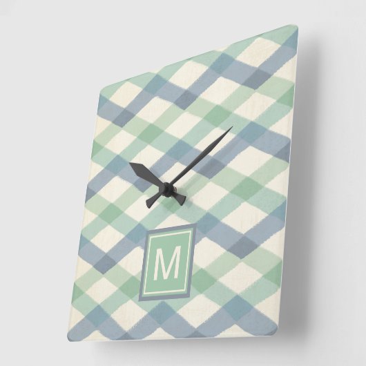 Monogram | Geometrisch pasteipatroon Vierkante Klok (Hoek)