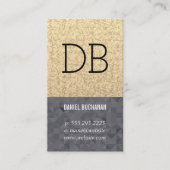 Monogram Geometrisch Patroon Visitekaartje (Voorkant)