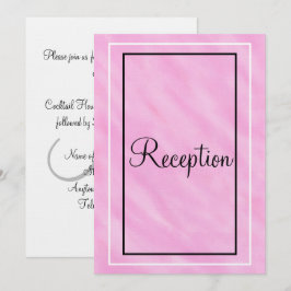 Monogram Geometrisch Roze Waterverf Wit Ontvangst Kaart