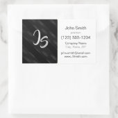 Monogram Geometrisch trendy zwart patroon Rechthoekige Sticker (Tas)