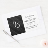Monogram Geometrisch trendy zwart patroon Rechthoekige Sticker (Envelop)