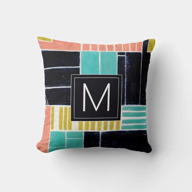 Monogram | Geometrische blokken Kussen (Voorkant)