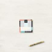 Monogram | Geometrische blokken Post-it® Notes (Op bureau)