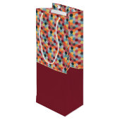 Monogram Geometrische Bourgogne Hexagon Wine Gift  Wijn Cadeautas (Achterkant Gekanteld)