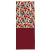 Monogram Geometrische Bourgogne Hexagon Wine Gift  Wijn Cadeautas (Achterkant)