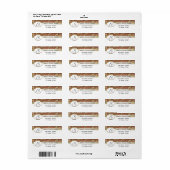 Monogram Geometrische moderne goud / brons bruilof Etiket (Full Sheet)