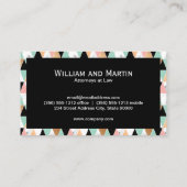 Monogram | Geometrische moderne patroondriehoeken Visitekaartje (Achterkant)