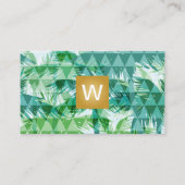 Monogram | Geometrische palmbomen Visitekaartje (Voorkant)
