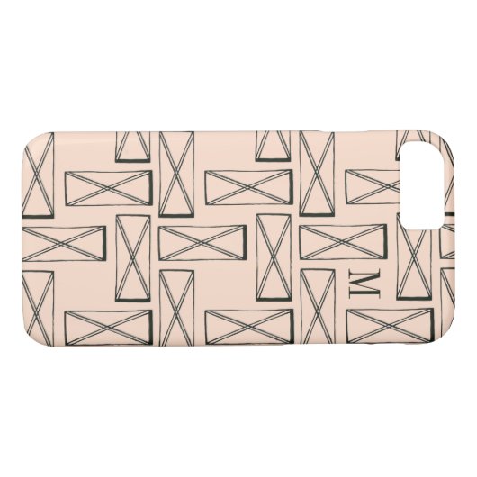 Monogram | Geometrische rechthoek X Ontwerp Case-Mate iPhone Case (Achterkant (Horizontaal))