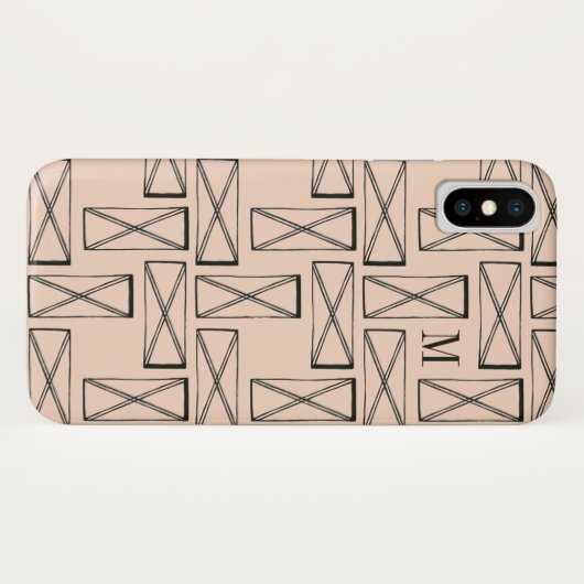 Monogram | Geometrische rechthoek X Ontwerp Case-Mate iPhone Case (Achterkant (horizontaal))