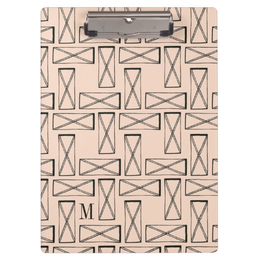 Monogram | Geometrische rechthoek X Ontwerp Klembord (Voorkant)