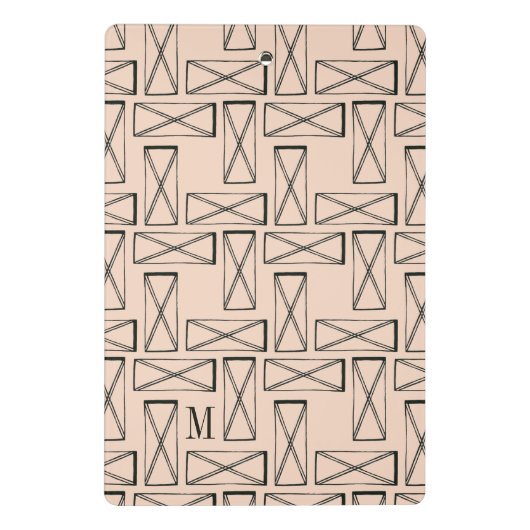 Monogram | Geometrische rechthoek X Ontwerp Mini Klembord (Achterkant)
