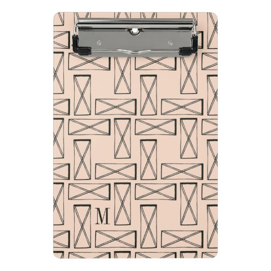 Monogram | Geometrische rechthoek X Ontwerp Mini Klembord (Voorkant)