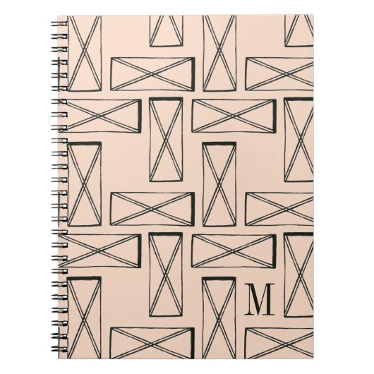 Monogram | Geometrische rechthoek X Ontwerp Notitieboek (Voorkant)