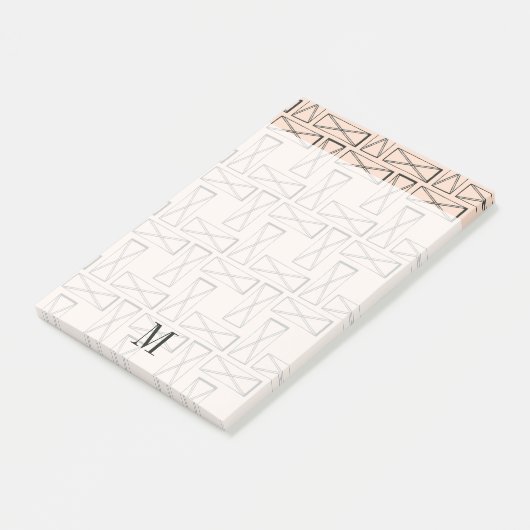 Monogram | Geometrische rechthoek X Ontwerp Post-it® Notes (Schuin)