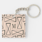 Monogram | Geometrische rechthoek X Ontwerp Sleutelhanger (Achterkant)