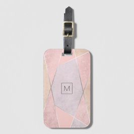 Monogram Geometrische rendy Roos Gold Pink Silver Bagagelabel