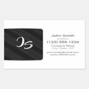 Monogram Geometrische trendy zwart patroon Rechthoekige Sticker