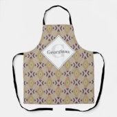 Monogram Geometrische Warm Neutrals Diamond Zigzag Schort (Voorkant)