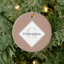 Monogram geometrische warme neutrale beige polka p keramisch ornament
