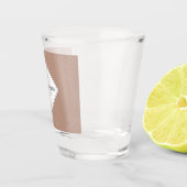 Monogram geometrische warme neutrale beige polka p shot glas (Rechts)