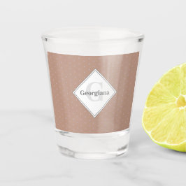 Monogram geometrische warme neutrale beige polka p shot glas