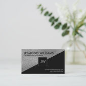 Monogram - Geometrische zilver - Boekhoudkundige d Visitekaartje (Staand voorkant)