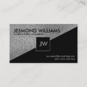 Monogram - Geometrische zilver - Boekhoudkundige d Visitekaartje (Voorkant)