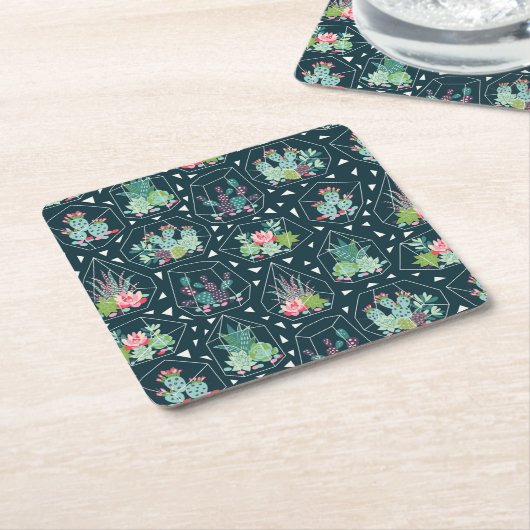 Monogram | Geometrische zusterpatronen Kartonnen Onderzetters (Schuin)