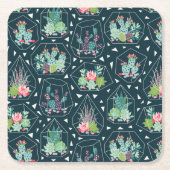 Monogram | Geometrische zusterpatronen Kartonnen Onderzetters (Voorkant)