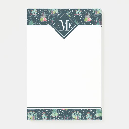 Monogram | Geometrische zusterpatronen Post-it® Notes (Voorkant)