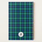 Monogram Gepersonaliseerd Blauw en Groen Plaid Planner (Achterkant)