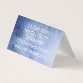 Monogram gepersonaliseerd blauw en wit visitekaartje (Achterkant)